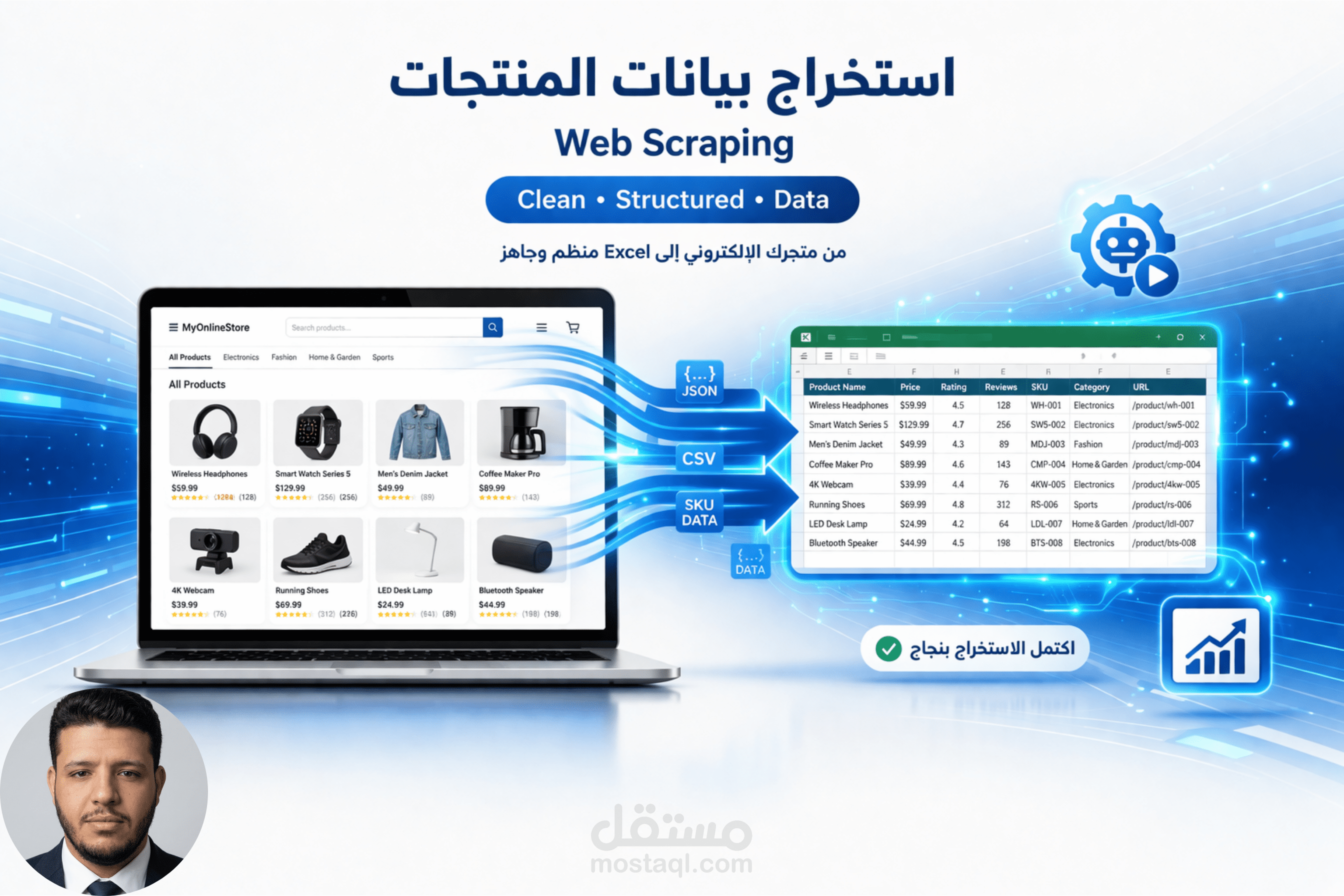 استخراج بيانات المنتجات من متجر إلكتروني بشكل آلي ومنظم