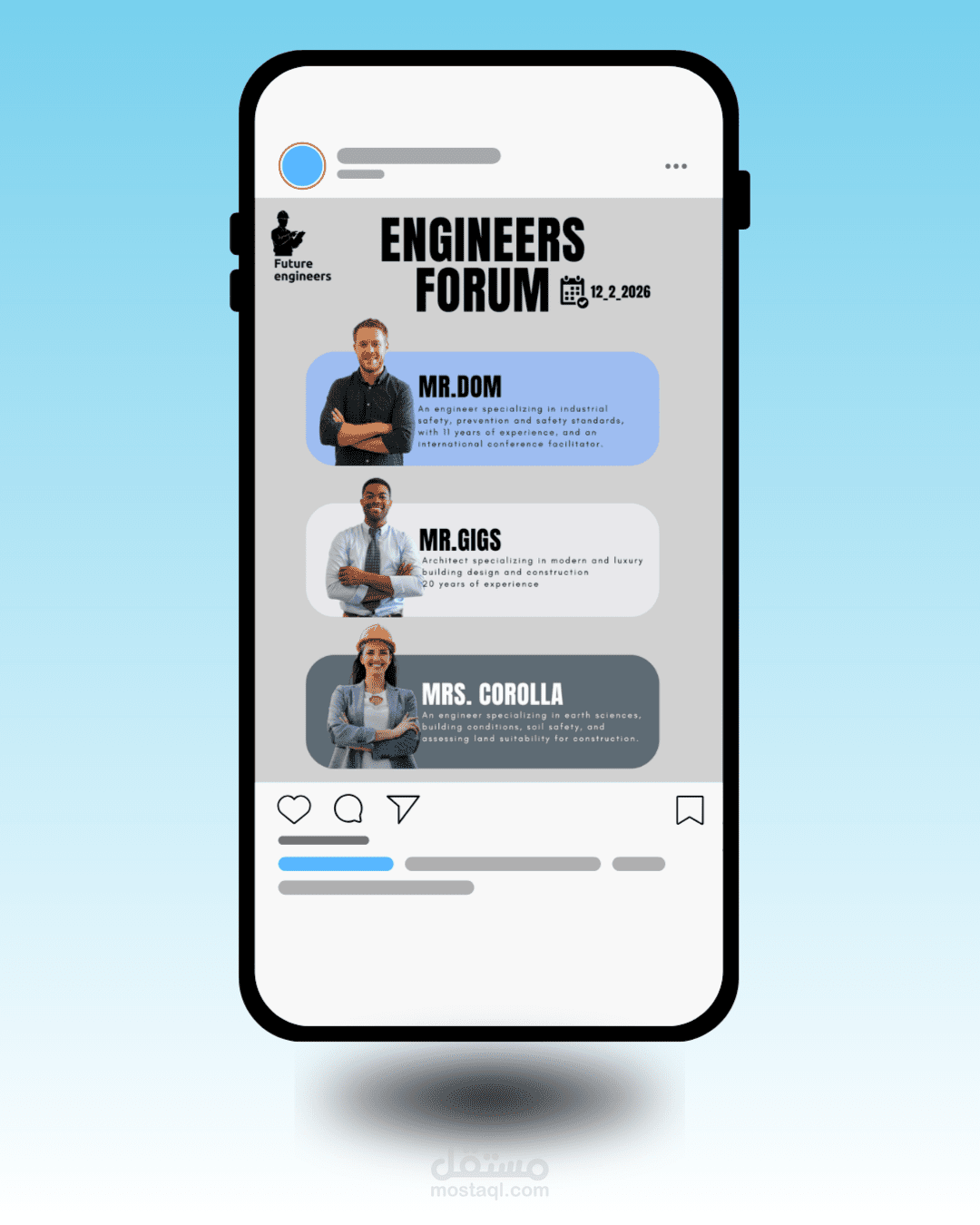 تصميم  لاعلان مؤتمر مهندسين  بشكل عصري و جذاب