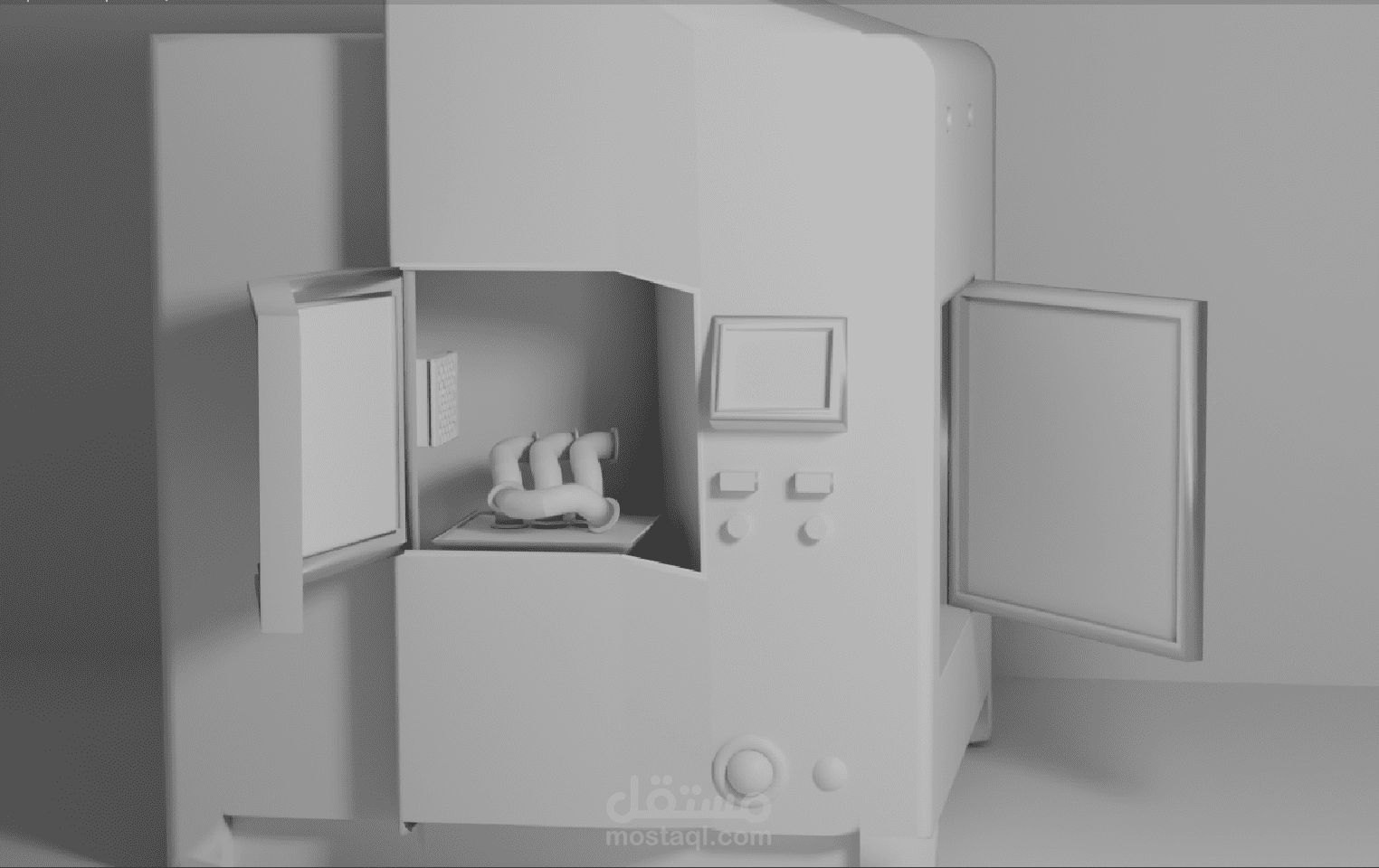 نمذجة ميكانيكية دقيقة لآلة صناعية (Hard Surface Modeling)