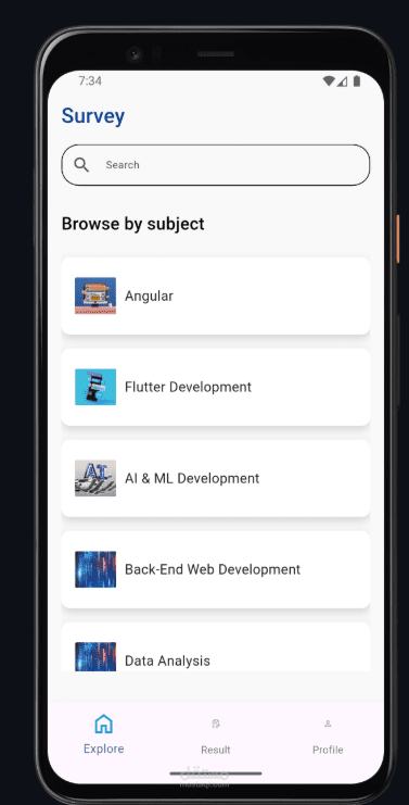 تطبيق اختبارات تفاعلي باستخدام Flutter