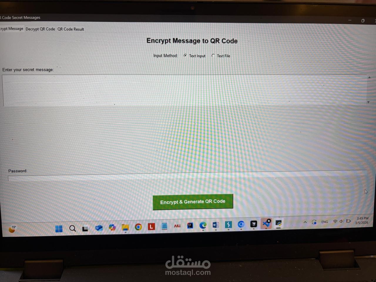 Secure Message Encryption and QR Code Generation System