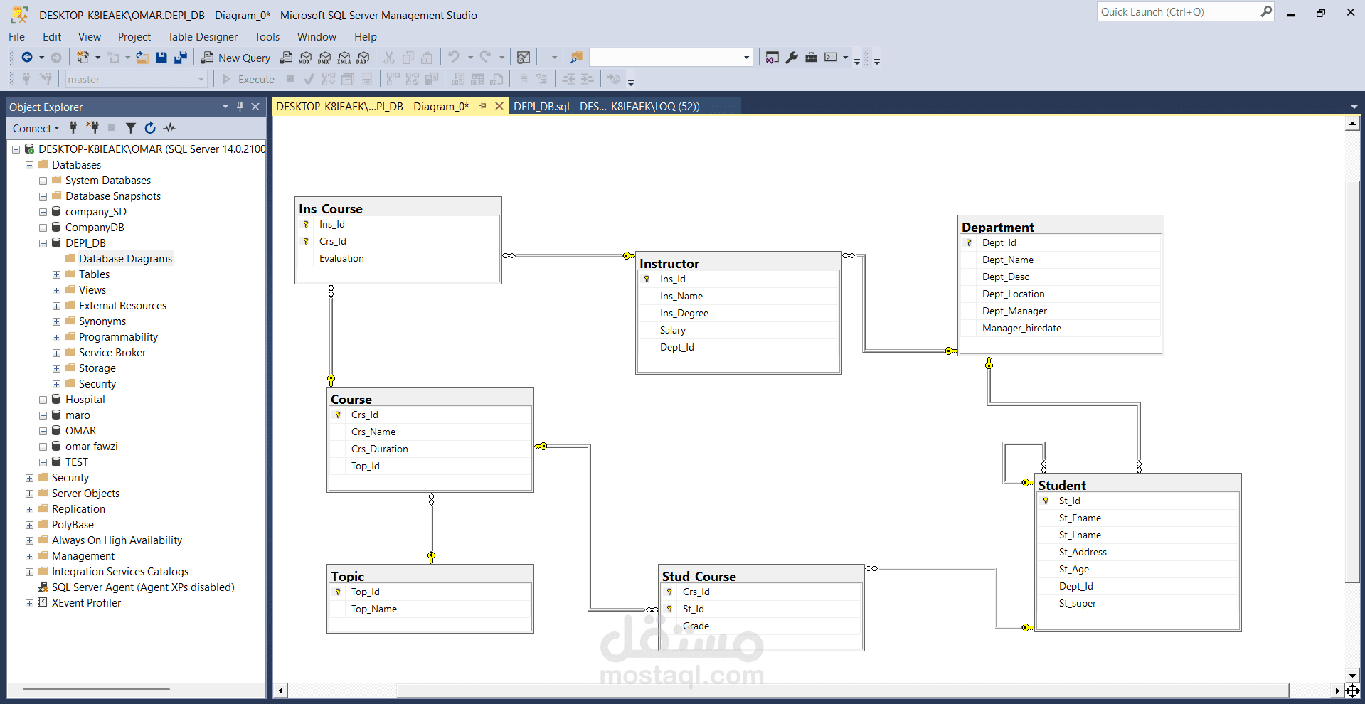 تصميم قاعدة بيانات تعليمية وتحليلها باستخدام SQL (Database Design & Query Analysis)