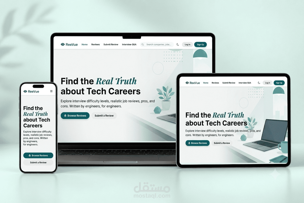 منصة تفاعلية لمراجعات الشركات وتجارب مقابلات العمل