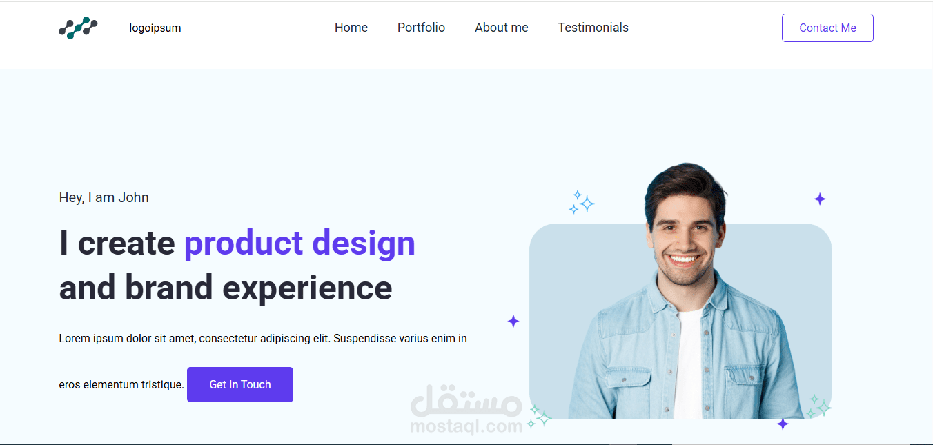 تصميم وتطوير موقع تعريفي شخصي (Portfolio) متكامل وسريع.