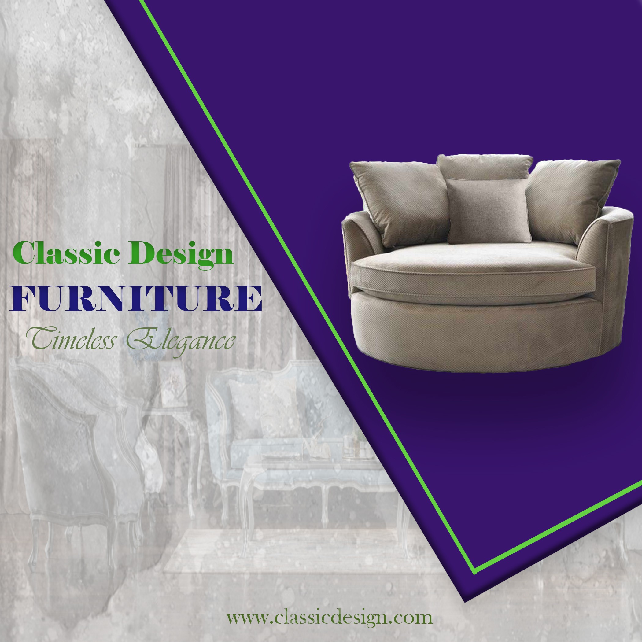 تصميم بوستر سوشيال ميديا احترافي لشركة أثاث ومفروشات