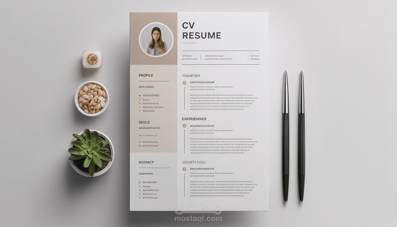 تصميم CV احترافي منظم وجذاب بصيغة PDF وWord