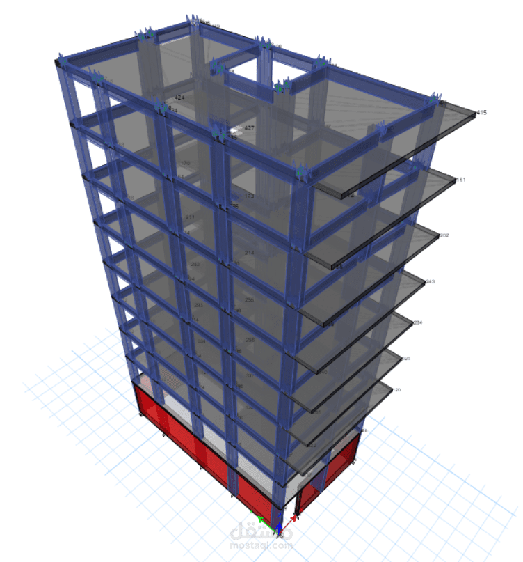 تحليل وتصميم إنشائي شامل لمبنى سكني مكون من 6 طوابق باستخدام ETABS و SAFE مع إعداد حصر الكميات والرسومات التنفيذية