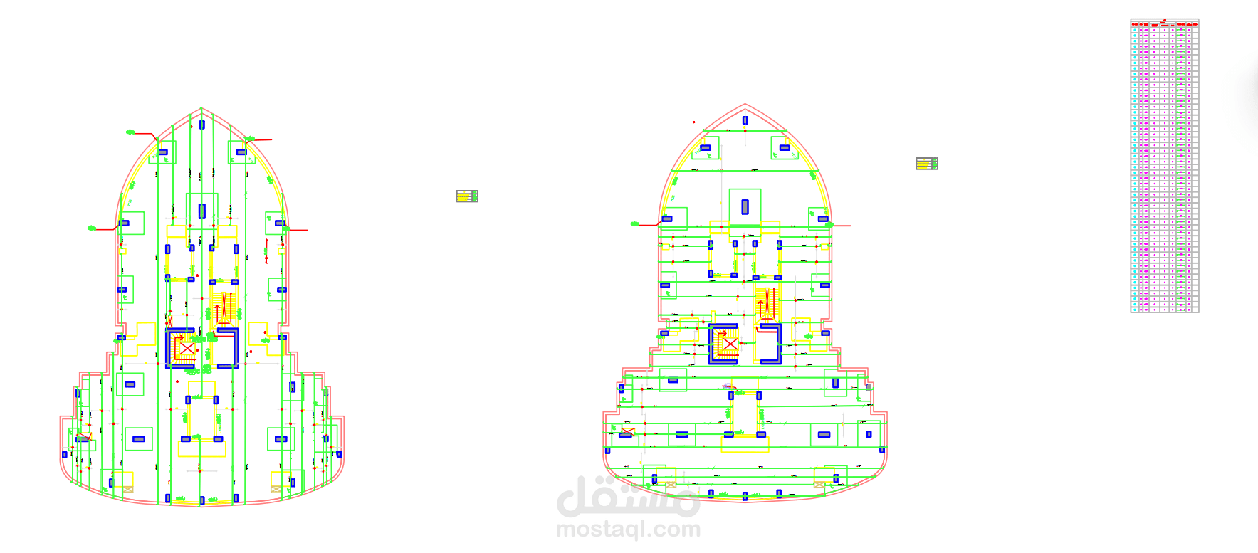 عمل Shop Drawing لقواعد وكمرات وسقف Flat Slab