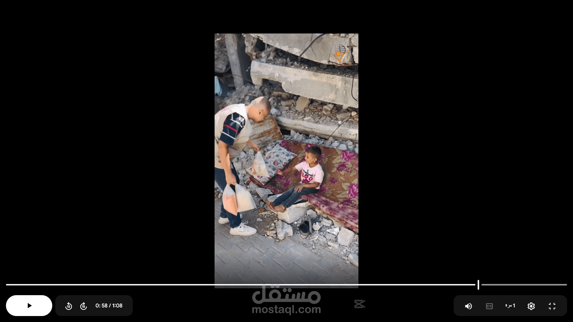 تصوير ومونتاج تقرير ميداني لتوزيع المواد الغذائية للنازحين في غزة