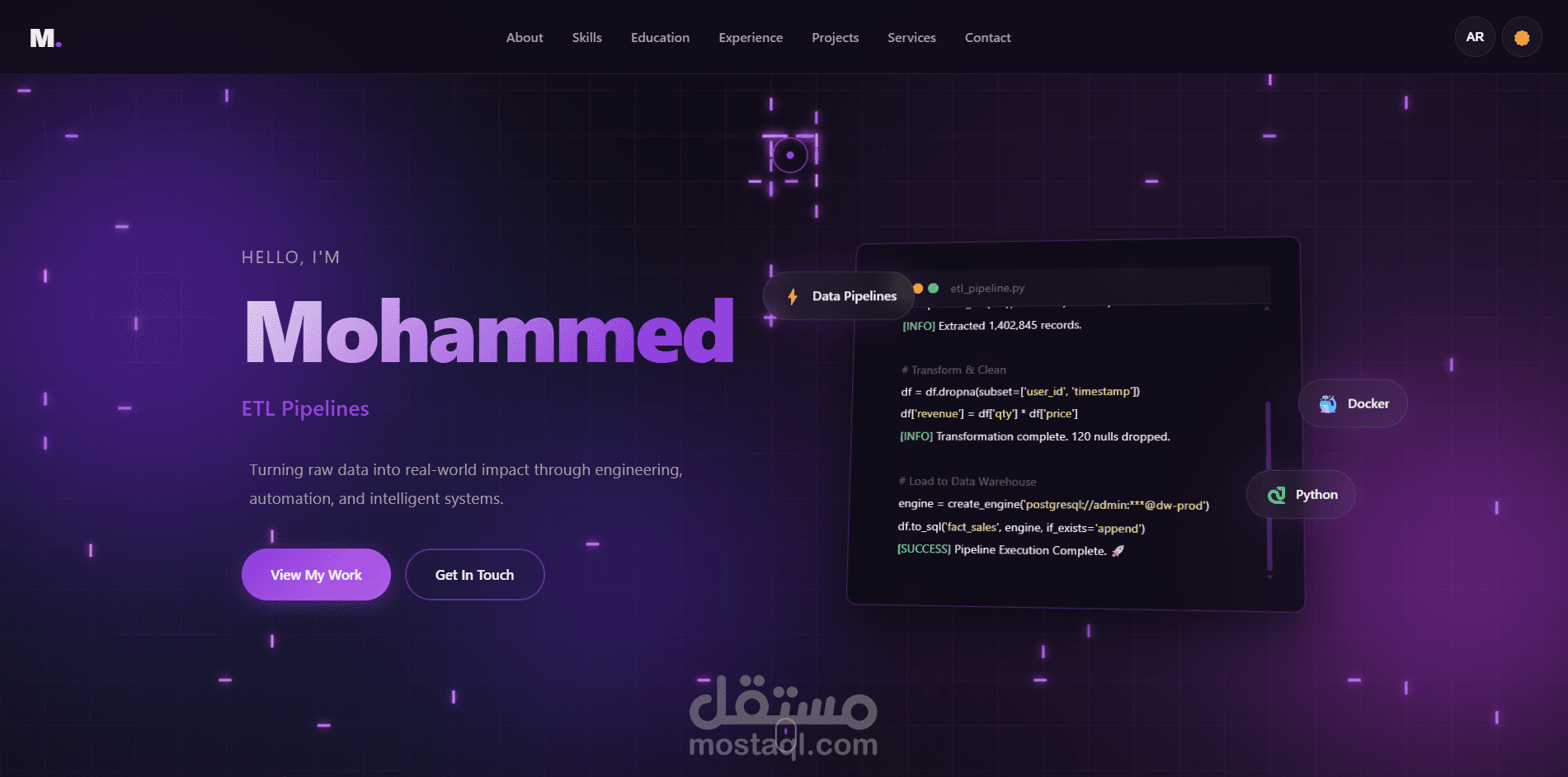 موقع شخصي باستخدام html, css, JavaScript