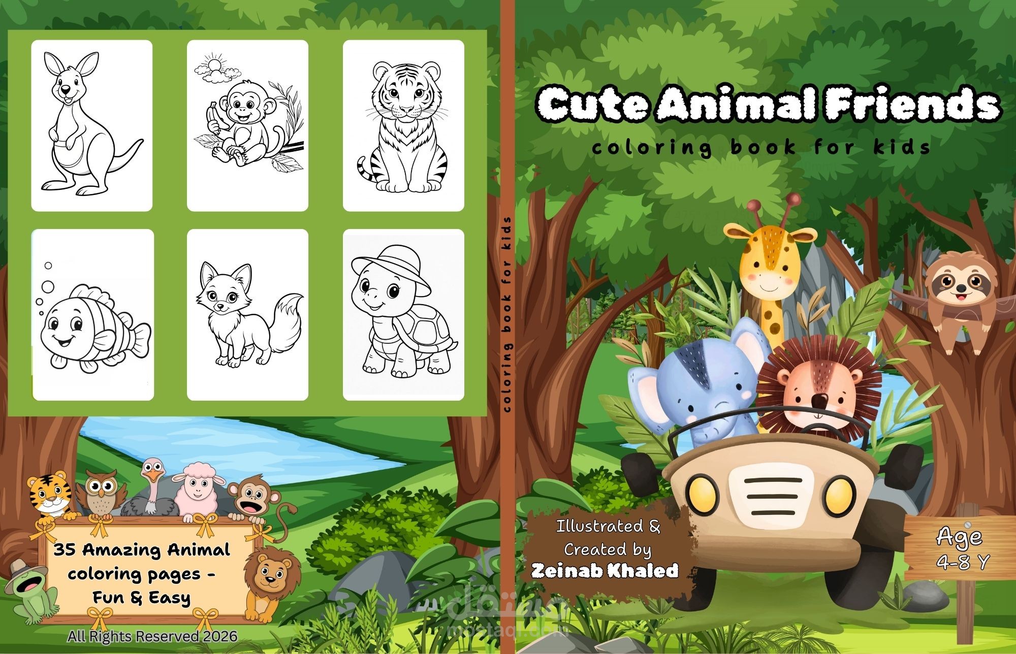 كتاب تلوين Cute Animal Friends