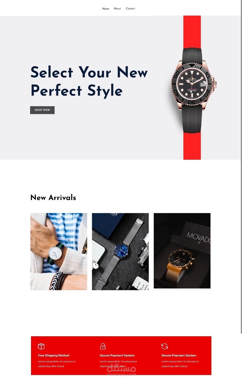 واجهة متجر إلكتروني عصرية – (E-Commerce Landing Page)