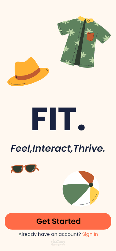 تصميم واجهة برنامج ملابس رياضية