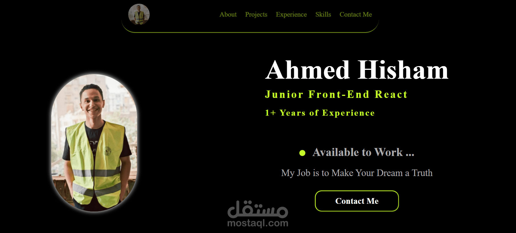 معرض أعمال شخصي (Portfolio) احترافي