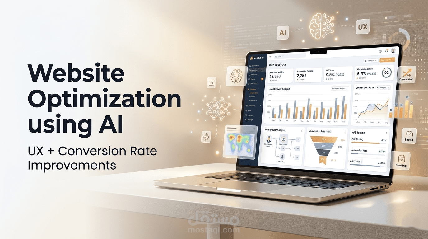 تحليل وتحسين موقعك باستخدام الذكاء الاصطناعي لزيادة المبيعات والتحويل (UX + AI Audit)