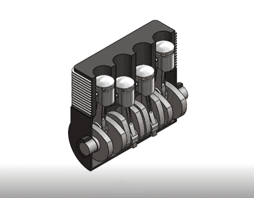 تصميم ميكانيكي كامل ونمذجة لمحرك احتراق داخلي رباعي الأشواط (4-Stroke Engine)