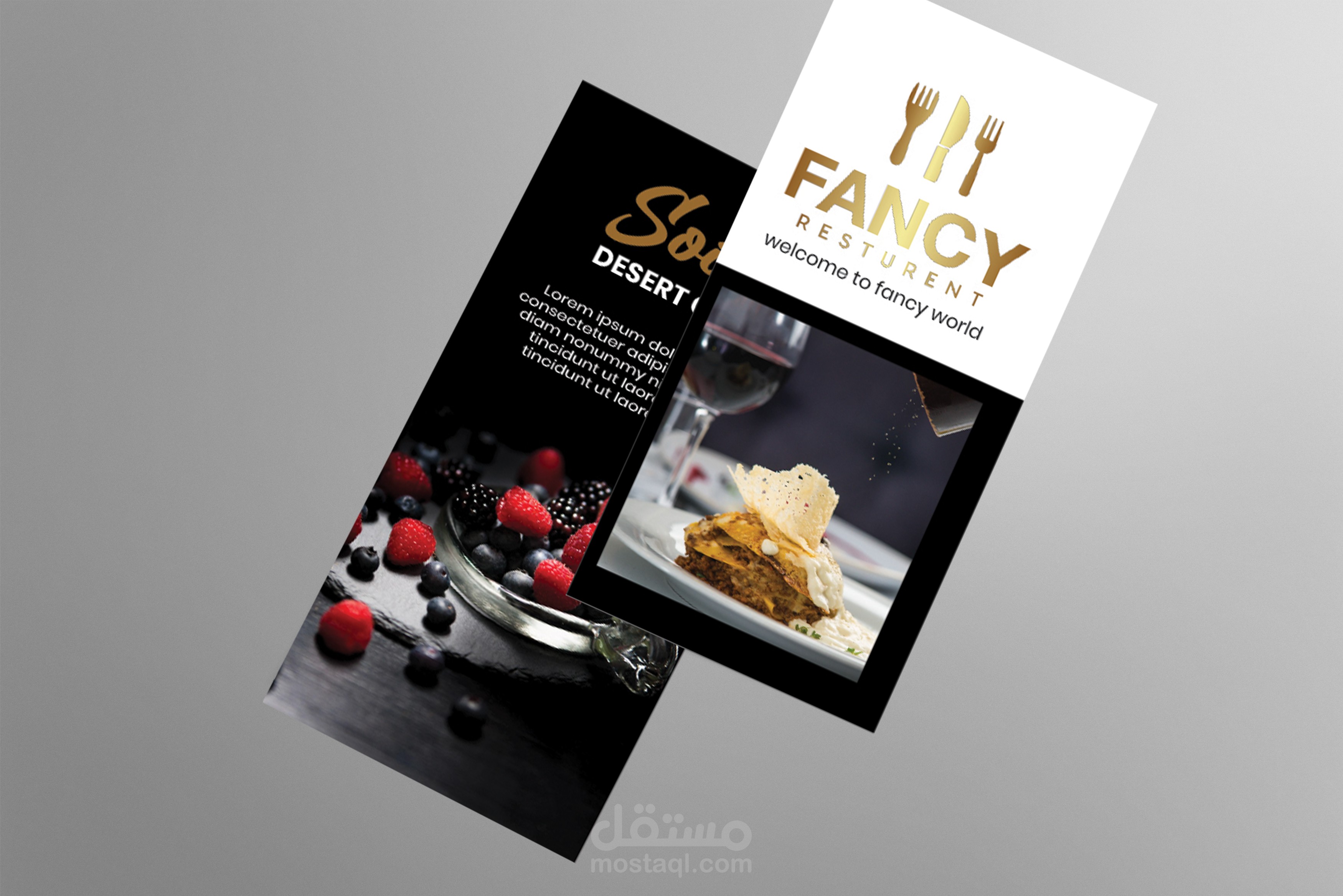 Luxury Restaurant Trifold Menu & Brochure Design