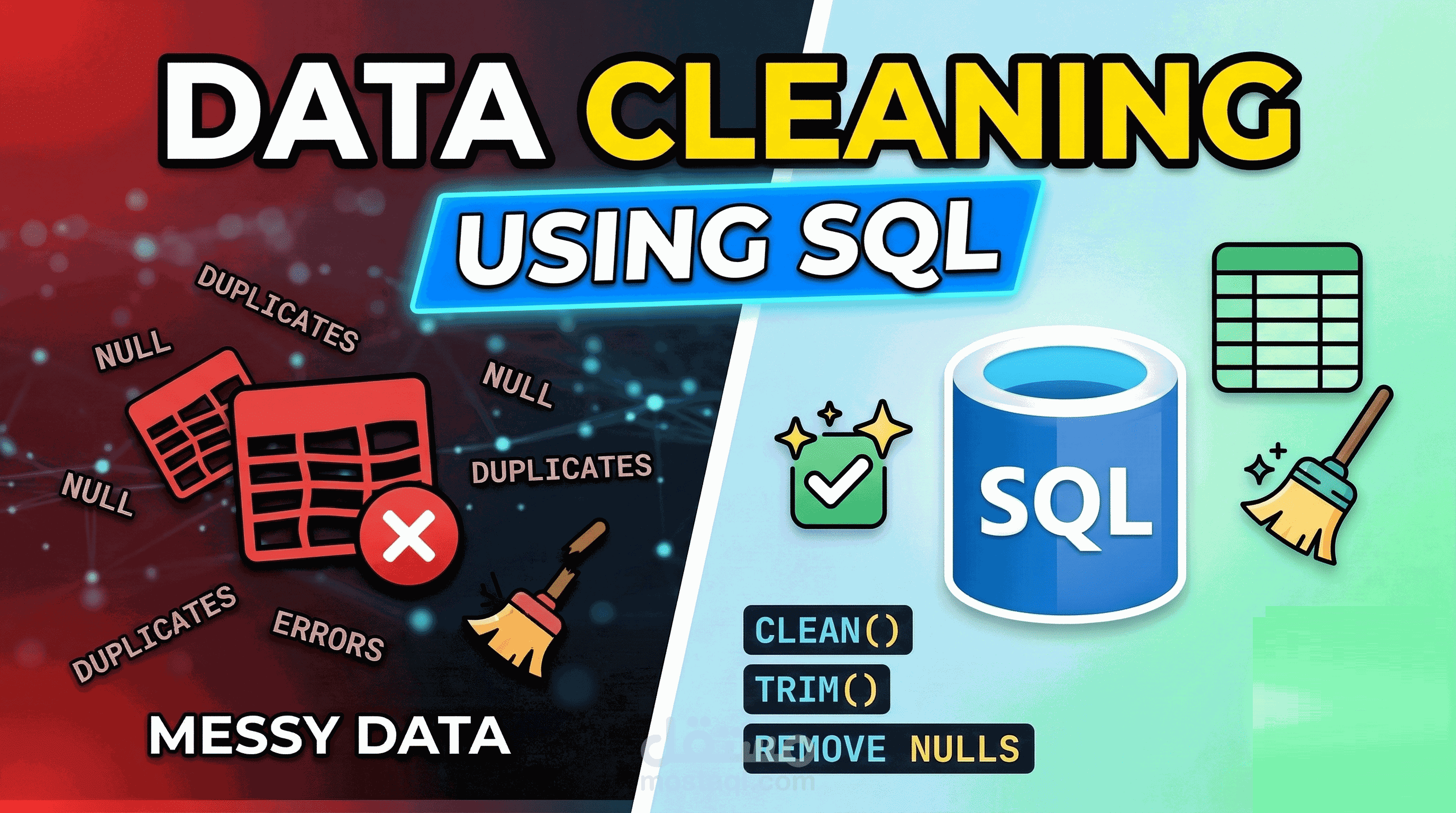 مشروع تنظيف وتحليل بيانات باستخدام SQL