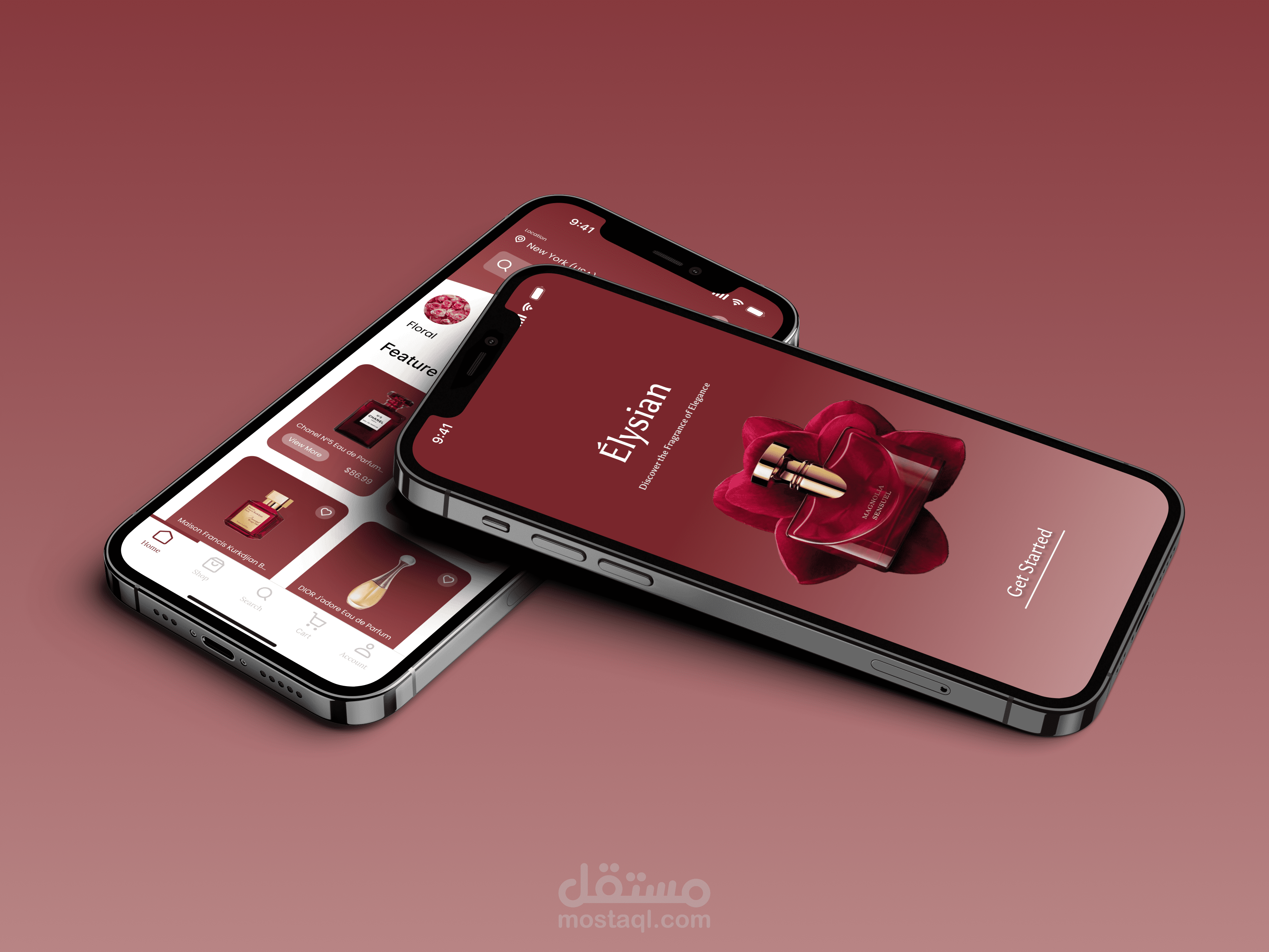 تطبيق موبايل لمتجر عطور إلكتروني