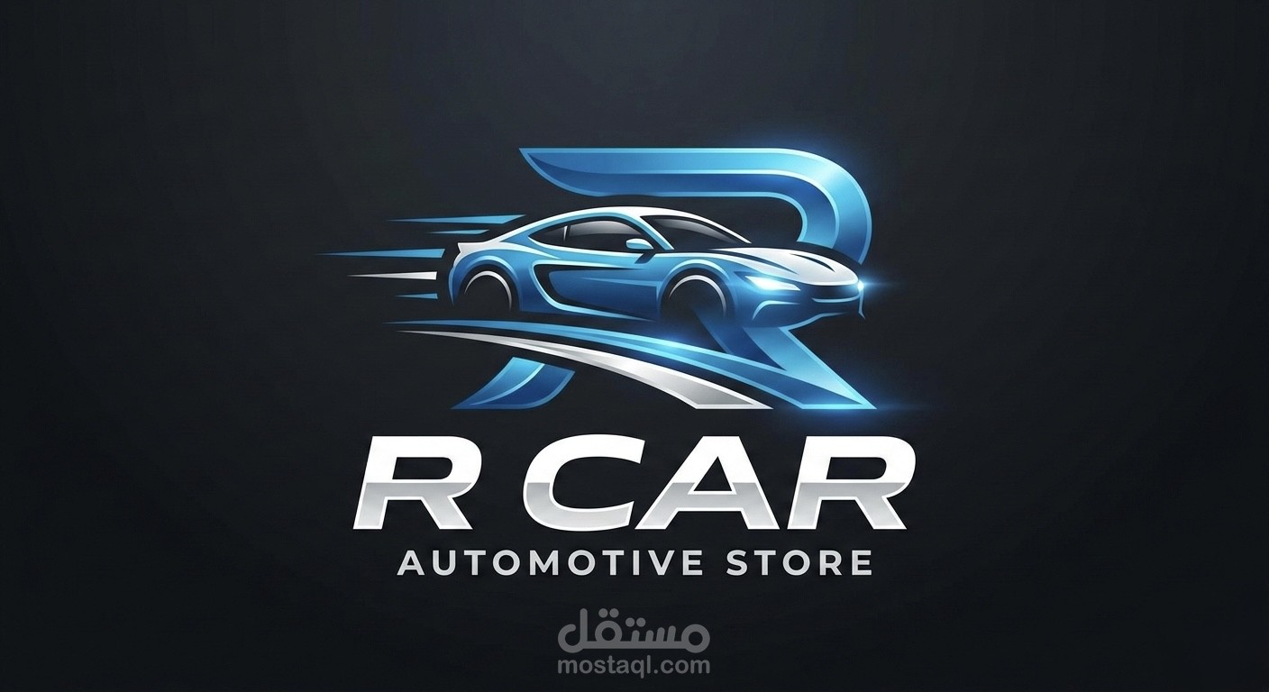 تصميم لوجو احترافي لمتجر قطع غيار وسيارات RCAR