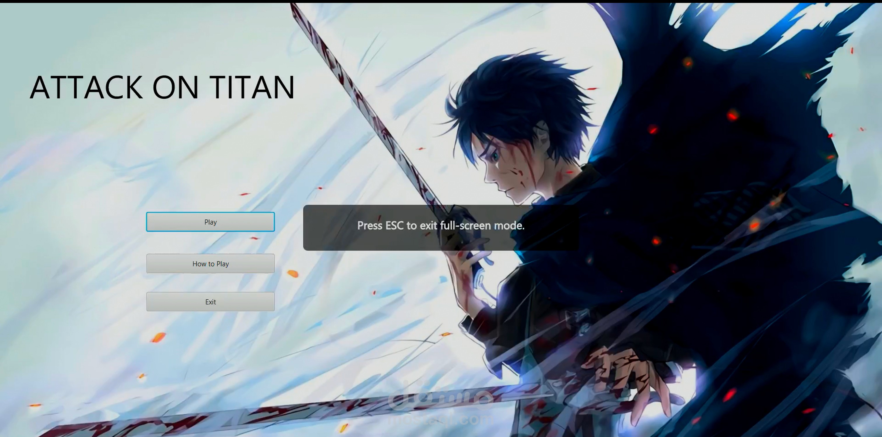 لعبة استراتيجية (Attack on Titan)