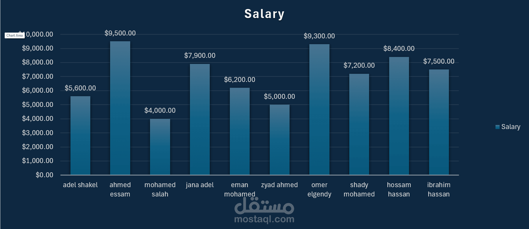 تحليل رواتب وبيانات شركه محليه