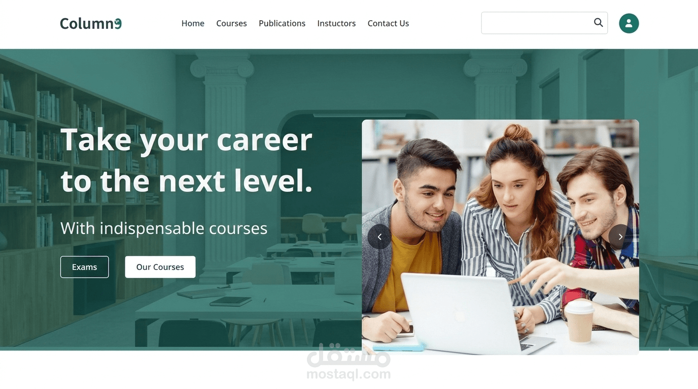 منصة Column التعليمية - واجهة مستخدم متكاملة (React & SCSS)