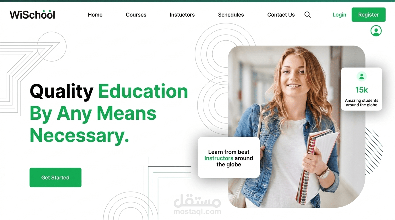 منصة تعليمية متكاملة (WiSchool) - واجهة مستخدم احترافية