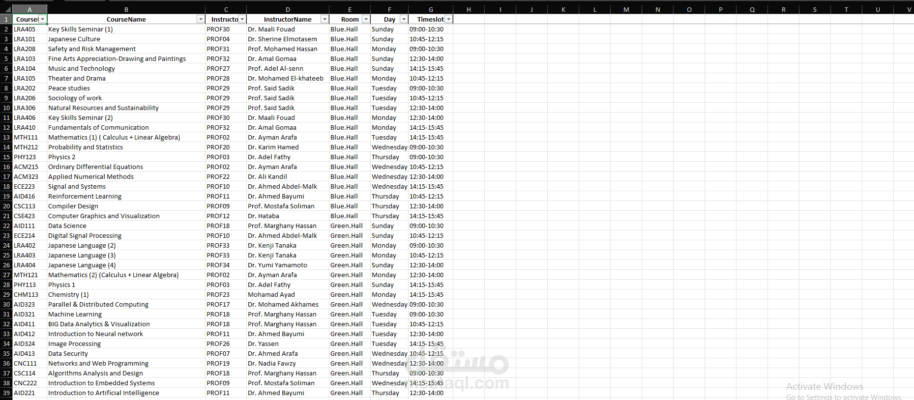 تصميم وتطوير نظام ذكي لإنشاء الجداول الجامعية باستخدام تقنيات الذكاء الاصطناعي