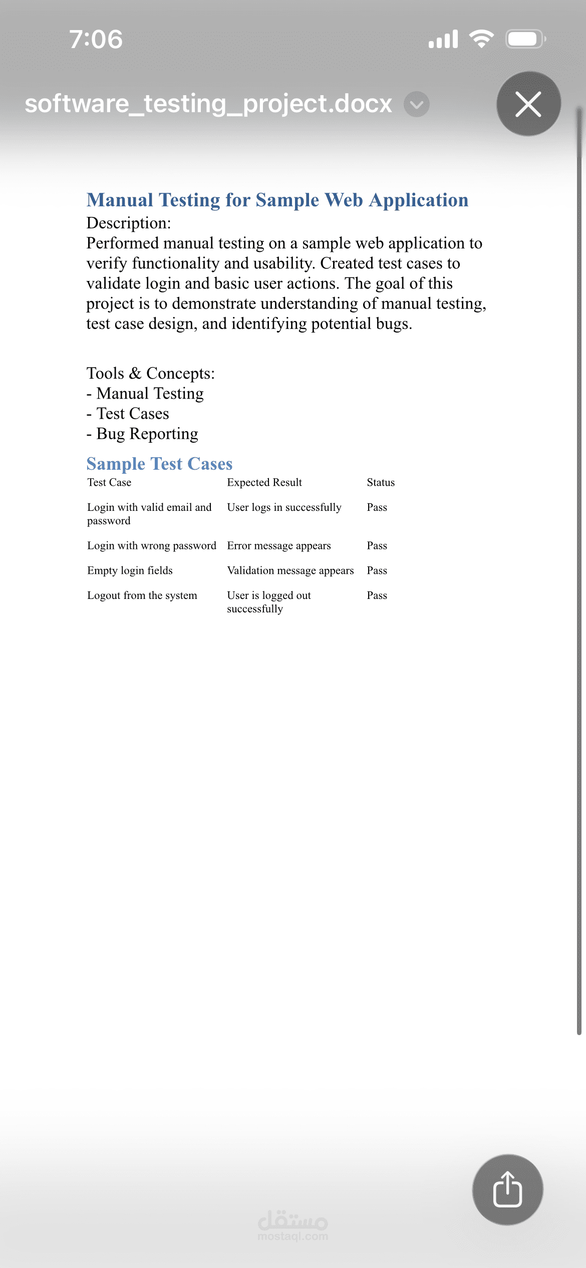Manual Testing for Sample Web Application