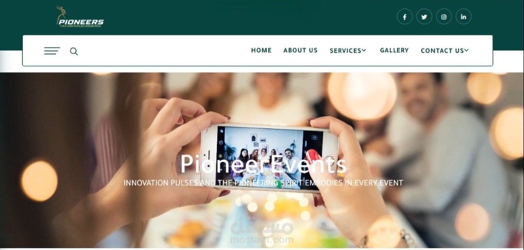 تطوير موقع ويب لشركة Pioneers Events