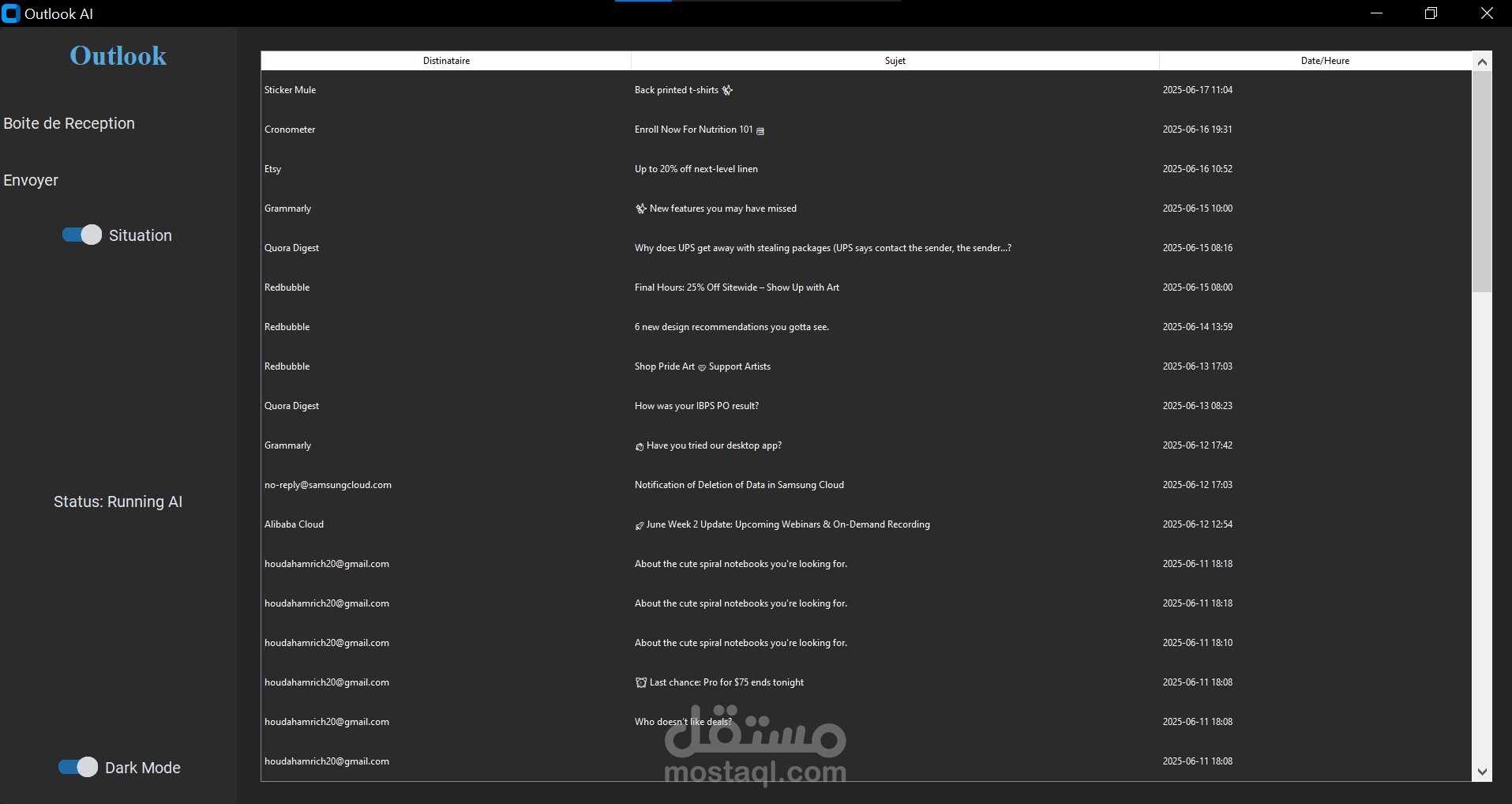 نظام ذكي لتصنيف وتحويل البريد الإلكتروني