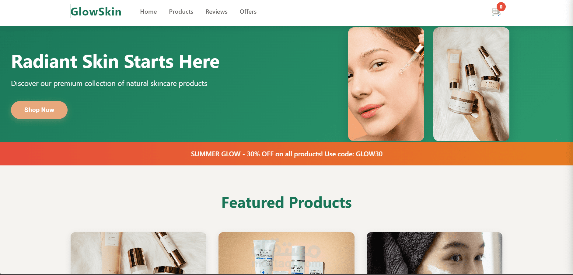 Skincare E-commerce Landing Page