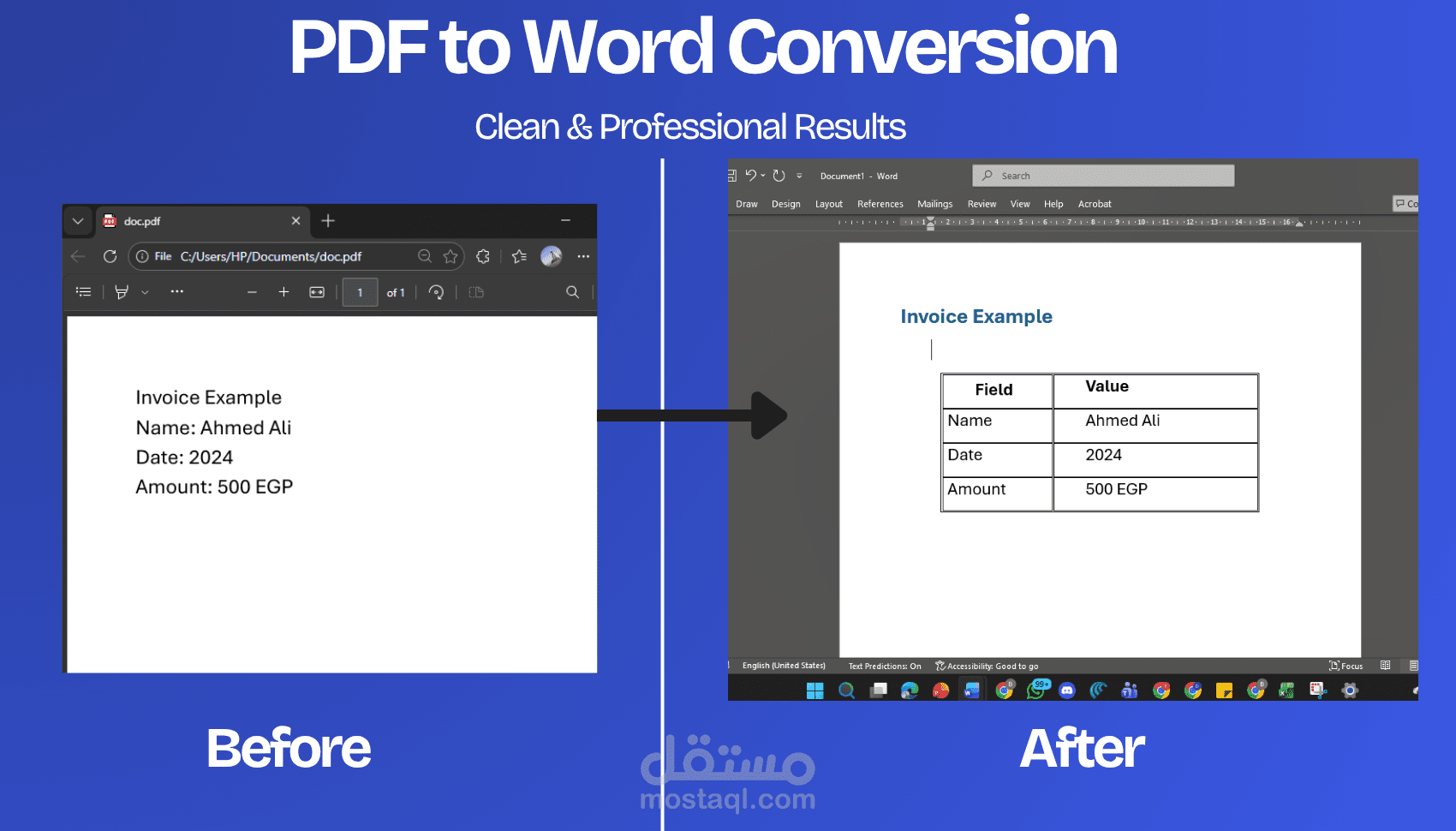 تحويل ملف PDF إلى Word باحترافية