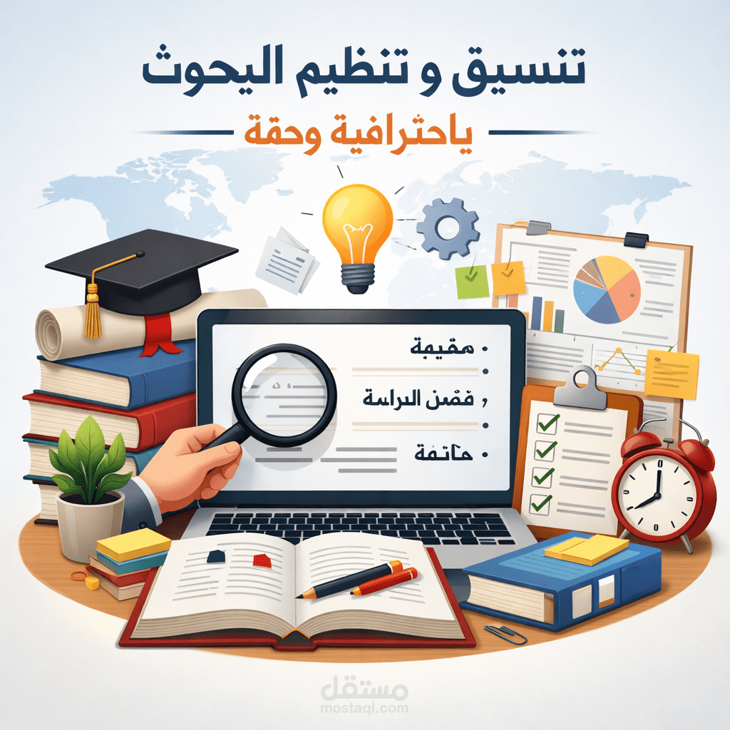 تنسيق وترتيب وتنظيم البحوث