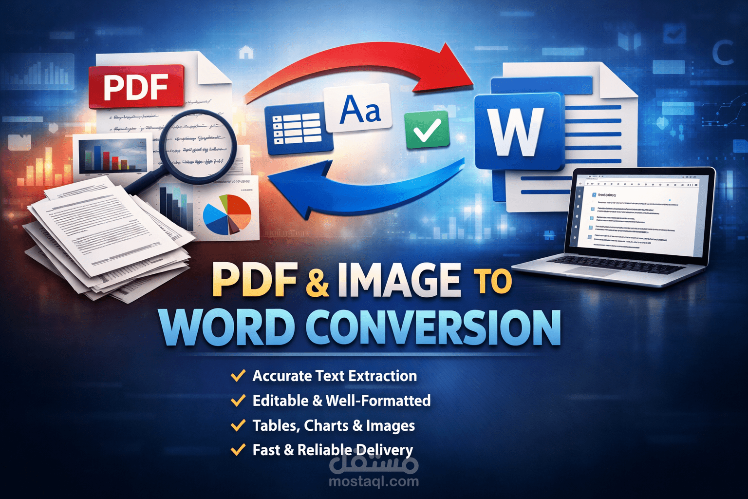 تحويل ملفات pdf و الصور الى ملفات word قابلة للتعديل