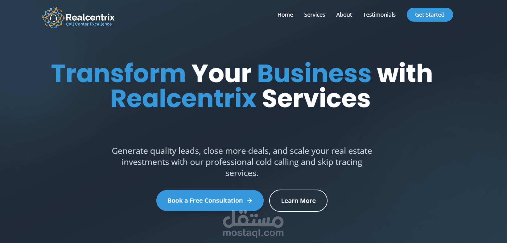 Realcentrix – Real Estate Call Center Website