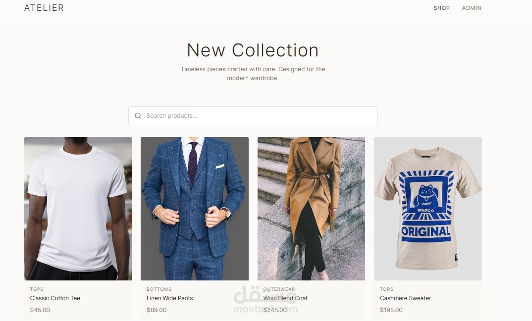 Atelier – React E-commerce Store