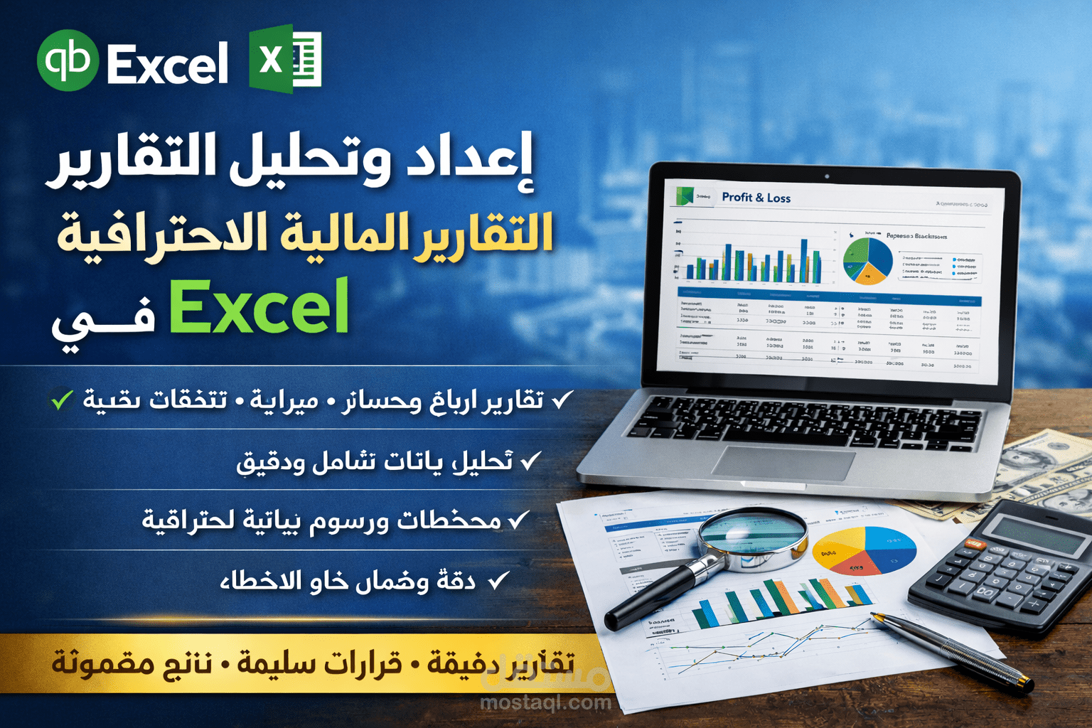 نظام محاسبي متكامل على Excel (Dashboard)
