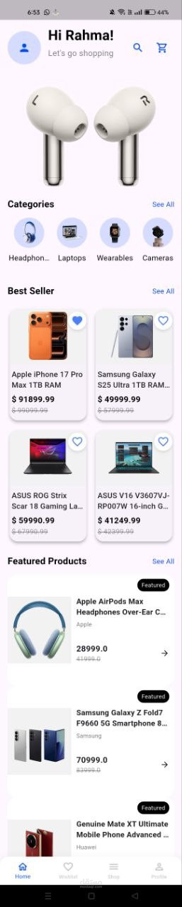 تطوير تطبيق متجر إلكتروني متكامل باستخدام Flutter