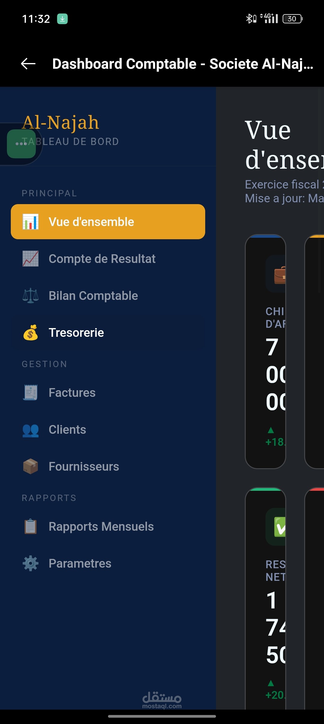 Conception d'un dashboard comptable interactif