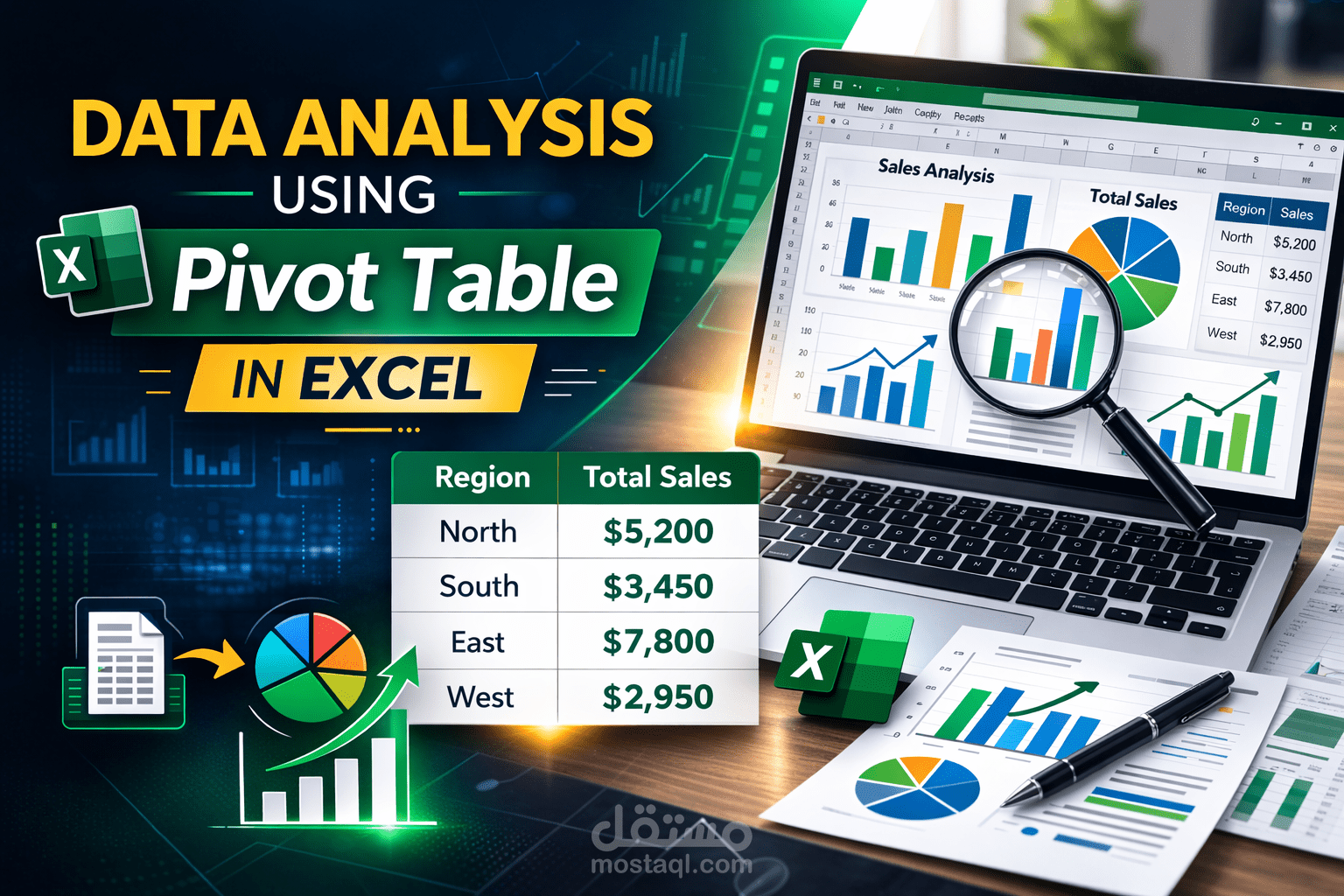 تحليل بيانات المبيعات باستخدام Pivot Table في Excel