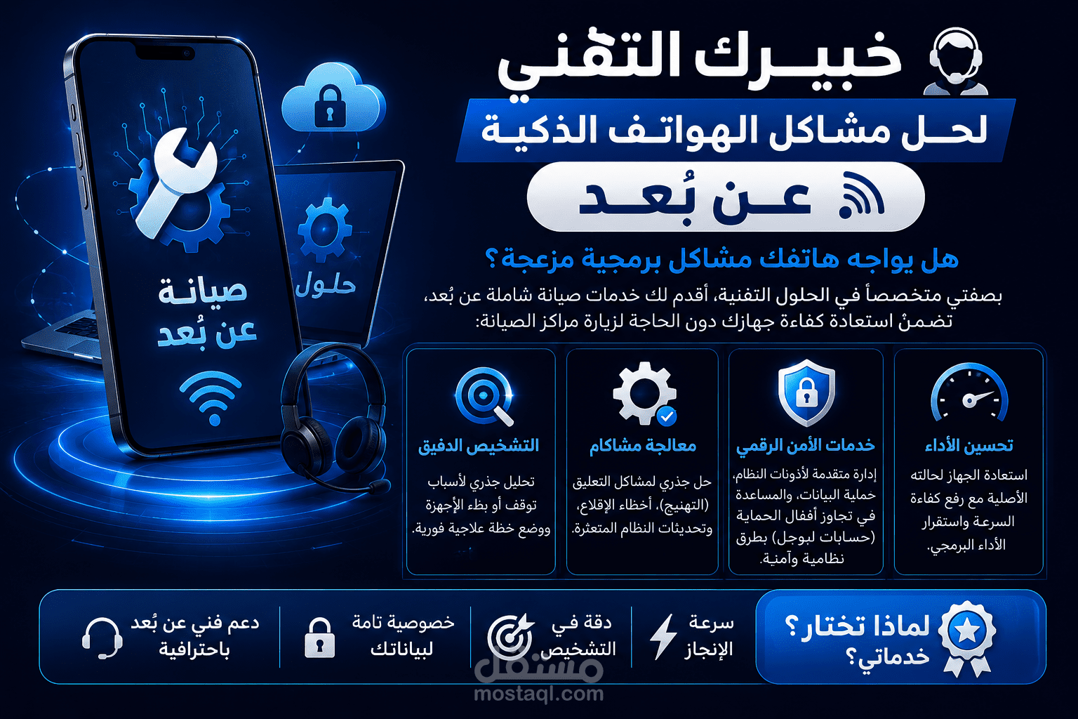 حلول تقنية وبرمجية للهواتف الذكية 📱🔧 (صيانة عن بُعد)