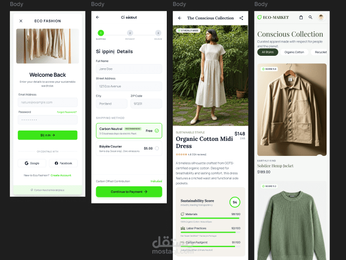 1. E-commerce: Sustainable Fashion Marketplace