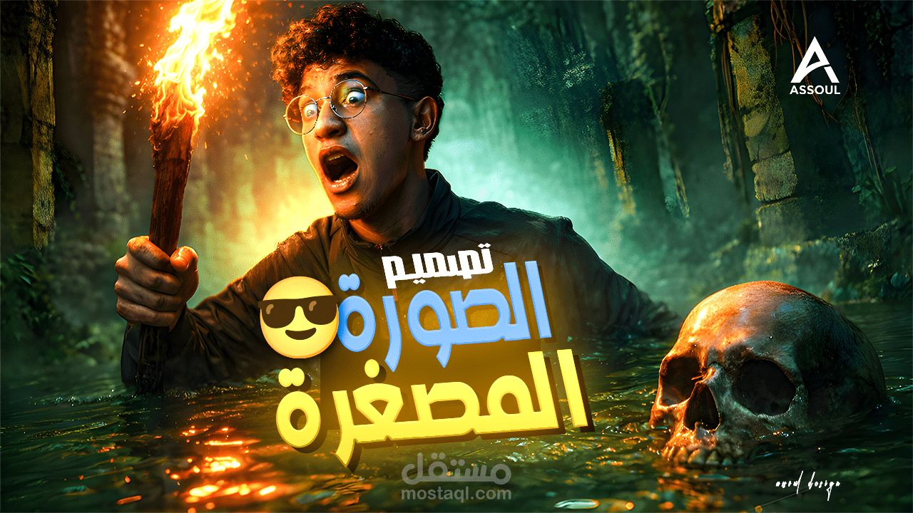تصميم صور مصغرة احترافية لليوتيوب بأسلوب درامي وسينمائي