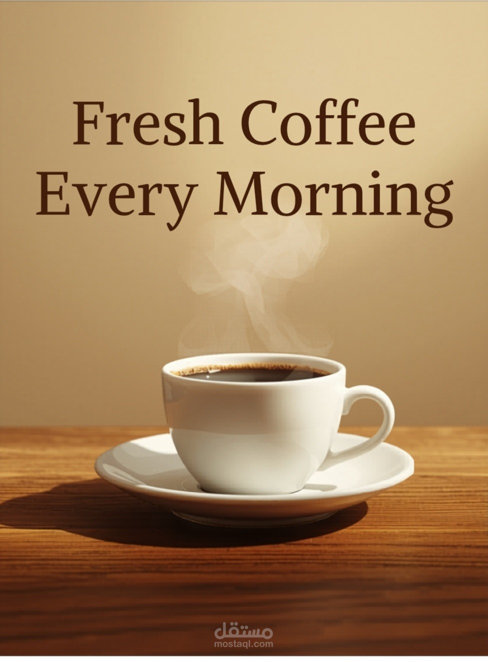 تصميم بوستر إعلاني لمنتج قهوة (Fresh Coffee)