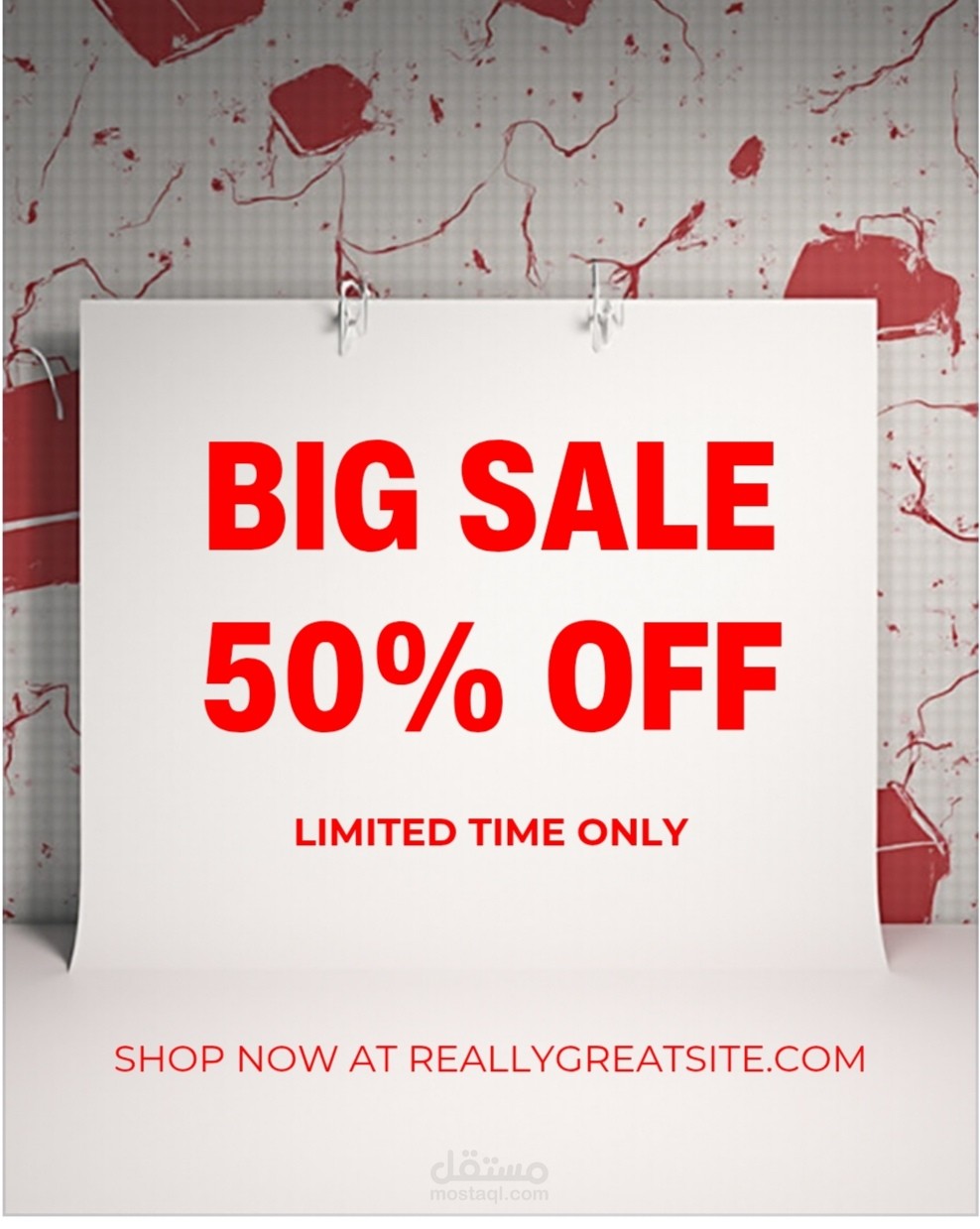 تصميم بوستر إعلاني للعروض والتخفيضات (Big Sale)