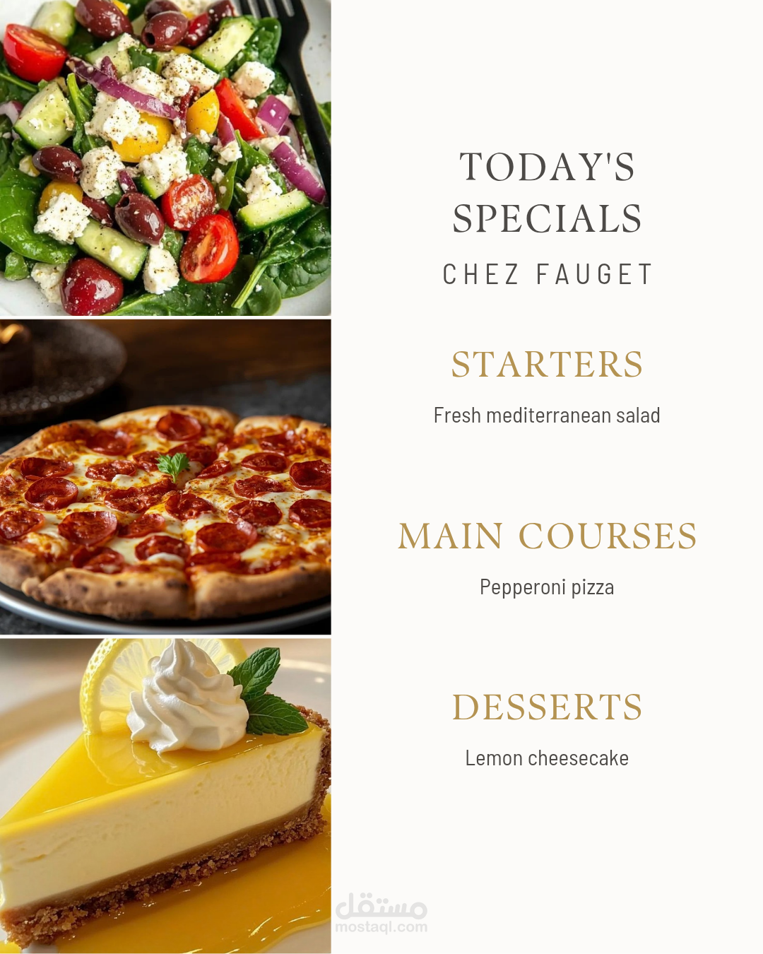 التصميم قوائم مطاعم