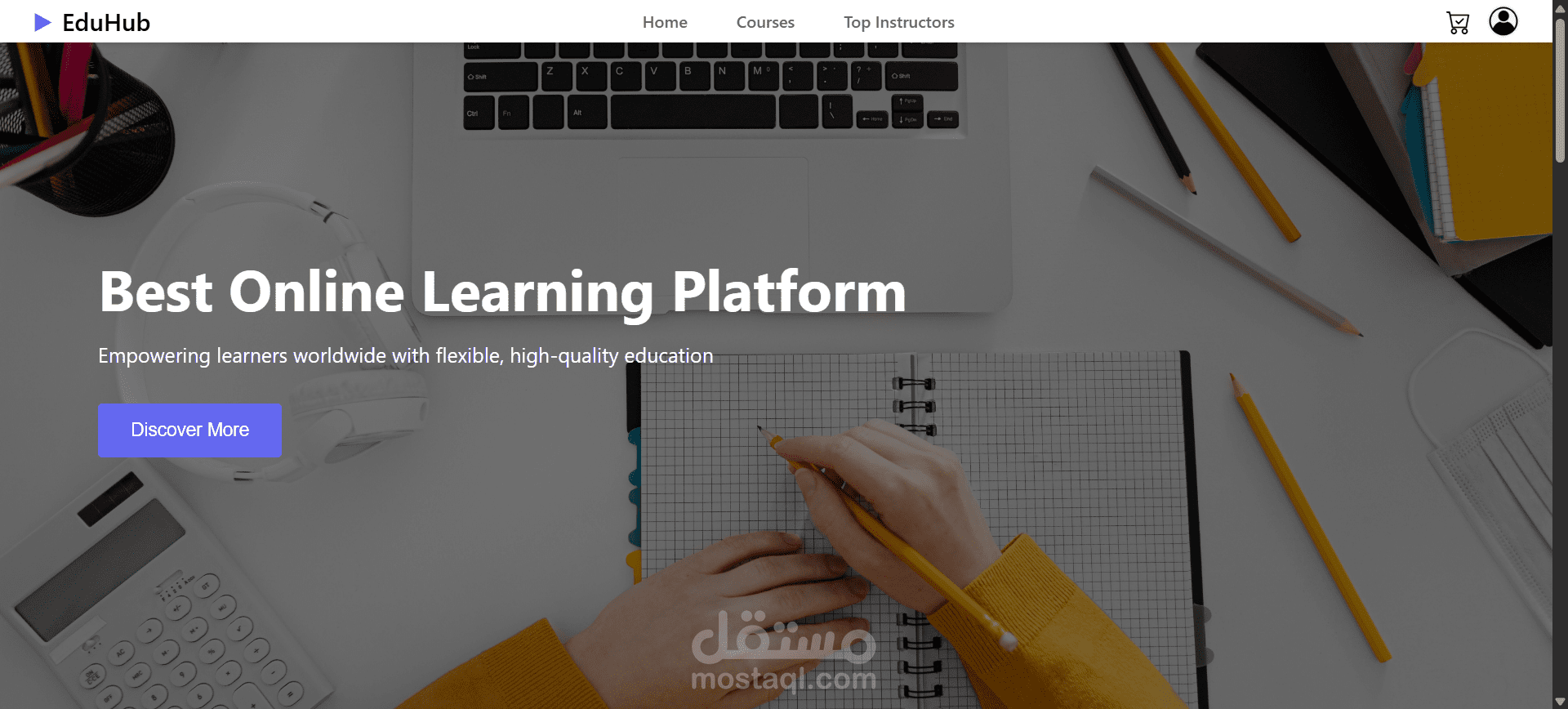 تصميم وتطوير موقع كورسات تعليمي متعدد الصفحات – Course Website Project