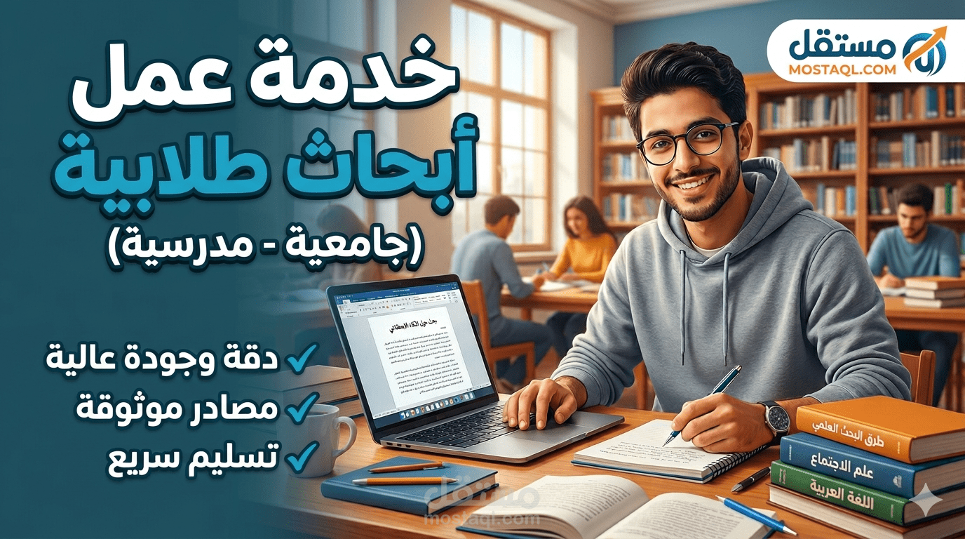 كتابة بحث جامعي احترافي (نماذج أعمال)